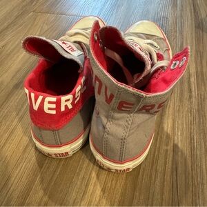 Converse Gray and Pink High-Top Sneakers size 8